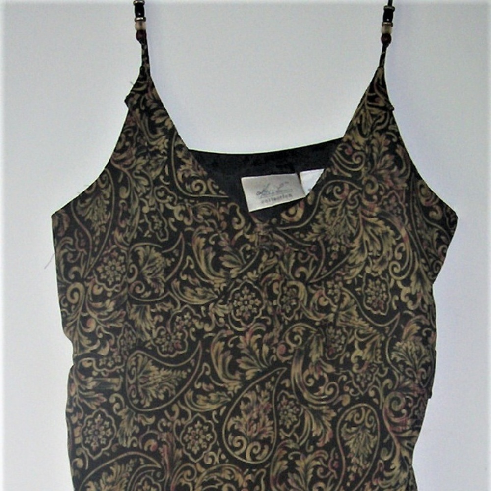 Kathie Lee black vine asymmetrical dress